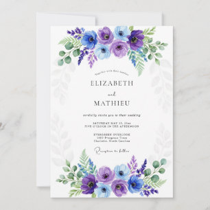 Invitation Mariage Élégant de Printemps Pervenche