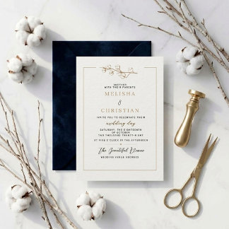 Invitation Mariage élégant d'hiver Coton Dessin au crayon |