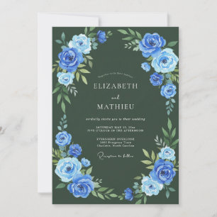 Invitation Mariage élégant d'hiver vert chasseur