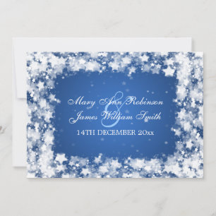 Invitation Mariage élégant Éblouissant Étoiles Bleu