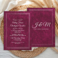 Mariage Élégant en Velours Bourgogne et Monogramme