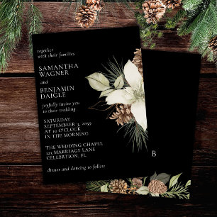 Invitation Mariage Élégant Épice Moderne Noir et Blanc