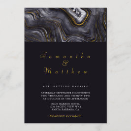 Invitation Mariage élégant et élégant à la grille d'or gris m