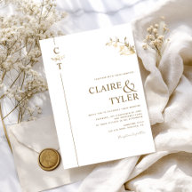 Mariage Élégant et Raffiné Monogramme Blanc et Or