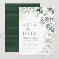Mariage élégant et verdoyant Sauvez la date