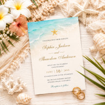 Mariage élégant étoile de mer océan bleu