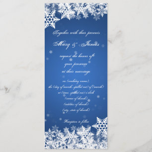 Invitation Mariage élégant Flammes de neige d'hiver Sapphire 