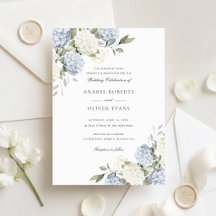 Mariage Élégant Fleur Bleu Hortensia Verdure