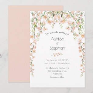 Invitation Mariage élégant Fleurs sauvages Floral Rose