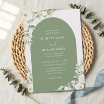 Mariage Élégant Floral Botanique Vert Végétal