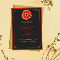 Mariage élégant Gerbera Daisy Red and Gold Accents