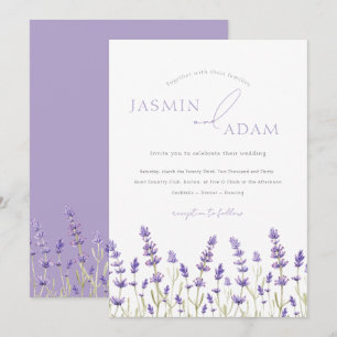 Invitation Mariage Élégant Minimaliste aux Fleurs Sauvages de