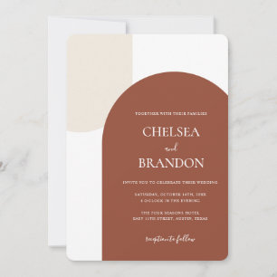 Invitation Mariage Élégant Minimaliste Bohème sous une Arche 