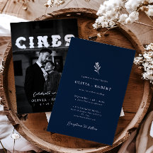 Mariage Élégant Minimaliste Photo Botanique