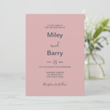 Mariage Élégant Minimaliste Rose Poussiéreux