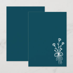Invitation Mariage Élégant Minimaliste Sarcelle