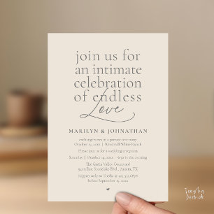 Invitation Mariage Élégant Moderne, Amour Éternel, Réception