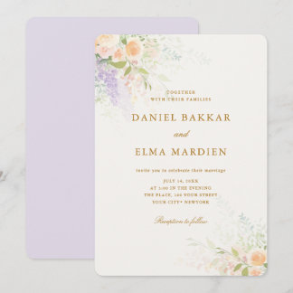 Invitation Mariage Élégant Moderne Bohème aux Fleurs Sauvages