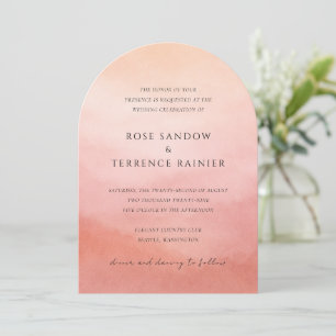 Invitation Mariage Élégant Moderne Corail Côté Mer