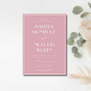 Invitation Mariage Élégant Moderne Fantaisiste Rose Poussiére