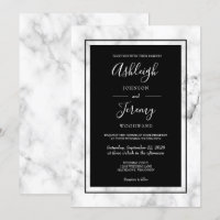 Mariage élégant moderne marbre noir et blanc