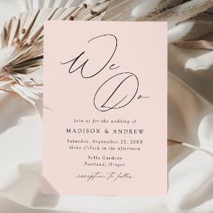 Invitation Mariage Élégant Moderne Rose Nous Nous Marions