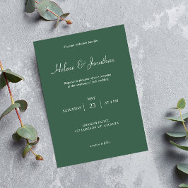 Invitation Mariage élégant moderne simple minimal vert élégan