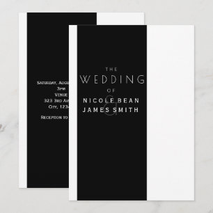 Invitation Mariage Élégant Moderne Simpliste Noir & Blanc