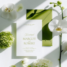 Mariage Élégant Moderne Vert Olive et Blanc