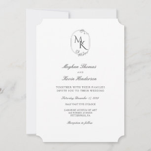 Invitation Mariage Élégant Monogramme Formel Classique