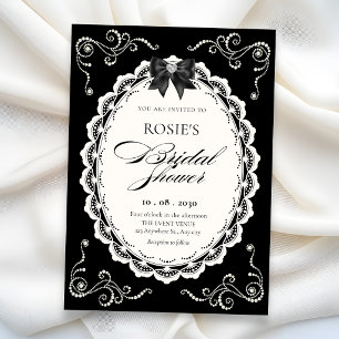 Invitation Mariage élégant noir