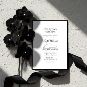 Invitation Mariage Élégant Noir & Blanc Vieille Fortune