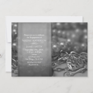 Invitation Mariage élégant noir blanc vintage avec serrure et