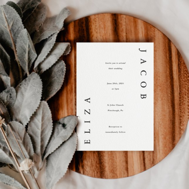 Invitation Mariage élégant noir et blanc (Créateur téléchargé)