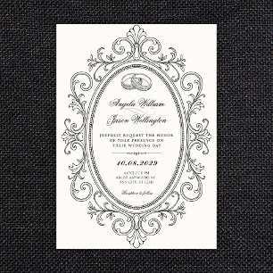 Invitation Mariage élégant orné vintage