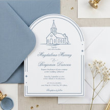 Mariage élégant poussiéreux bleu Église chapelle c