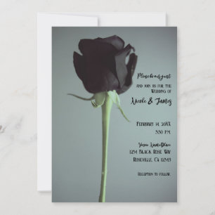Invitation Mariage Élégant Romantique Gris Triste Célibataire