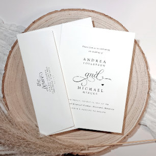 Invitation Mariage Élégant Romantique Tout en Un