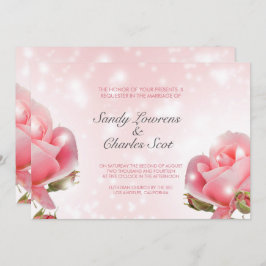 Invitation Mariage Élégant Roses Roses