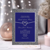 Mariage élégant Royal Blue Silver