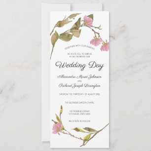 Invitation Mariage Élégant Rustique Aquarelle Floral Feuillag