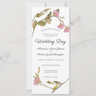 Invitation Mariage Élégant Rustique Aquarelle Floral Feuillag