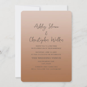 Invitation Mariage Élégant Rustique Terracotta Crème Ombré