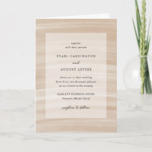 Invitation Mariage Élégant Sable Chic Côté Mer