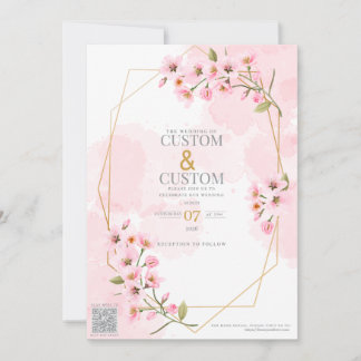 Invitation Mariage Élégant Sakura Himura Miyuki Mariage | Épi