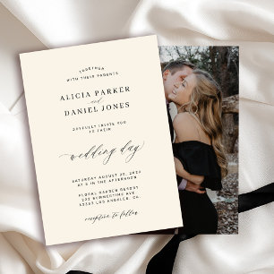 Invitation Mariage élégant sur mesure avec photo classique en