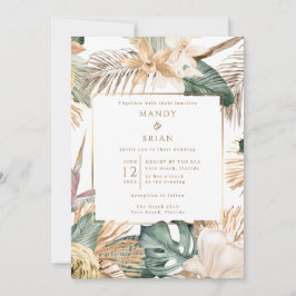 Invitation Mariage Élégant sur une Destination de Plage Côtiè