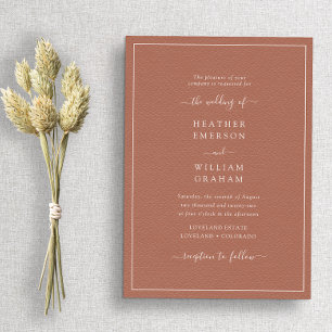 Invitation Mariage Élégant Terracotta