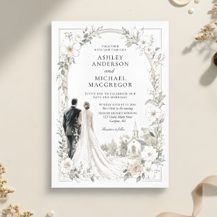 Invitation Mariage Élégant Traditionnel de la Mariée et du Ma