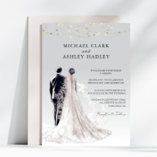Invitation Mariage Élégant Traditionnel de la Mariée et du Ma